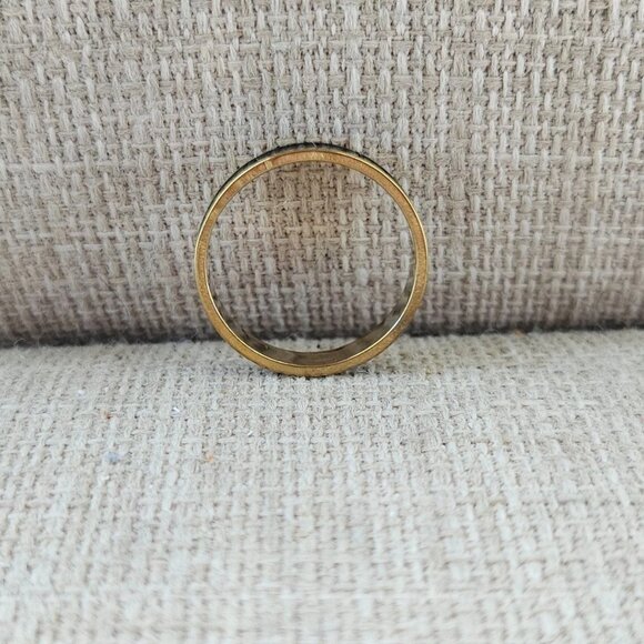 Fashion Ring Black/Gold Tone Finger Band Unisex Ring Fashion Jewelry Size 8 - Picture 6 of 11